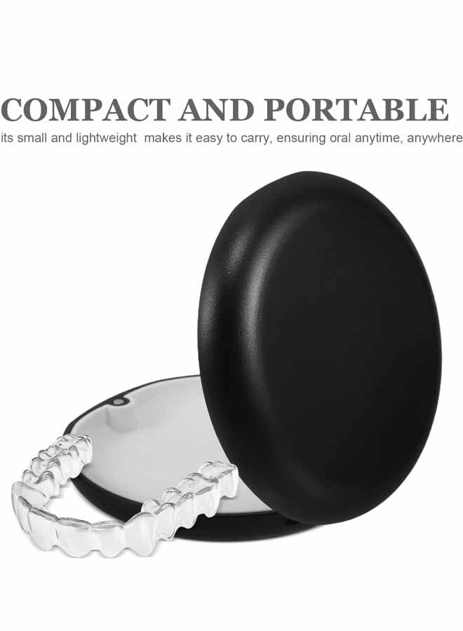 2 PCS Retainer Case, Mouth Guard Case with Mirror, Black - Image 5